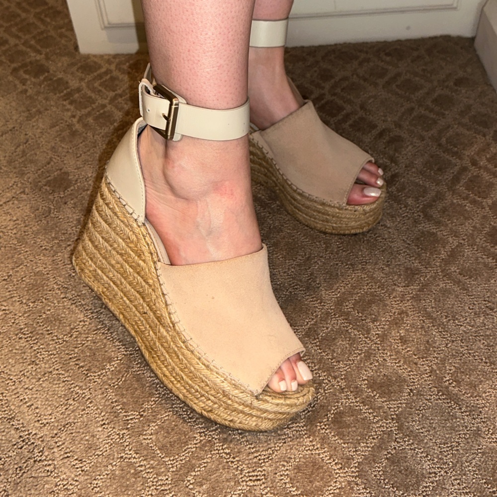 Marc Fisher Cream Espadrille Sandals